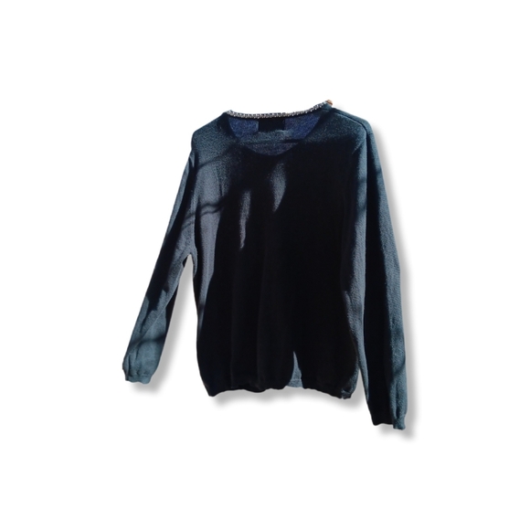 Bob Mackie Wearable Art Black Cardigan Sweater Dragonflies Size XL - Picture 3 of 3